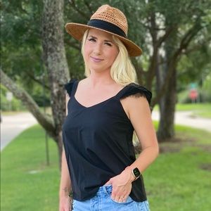 Black laced sleeve top